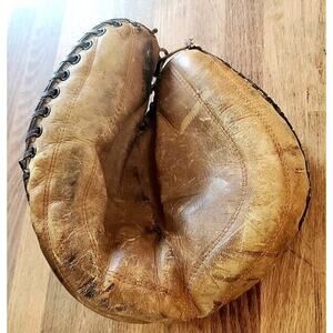 Vintage Leather Baseball Catcher' Mitt, It's A Wilson Left Hand Catchers Glove